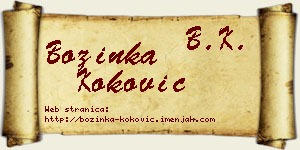 Božinka Koković vizit kartica